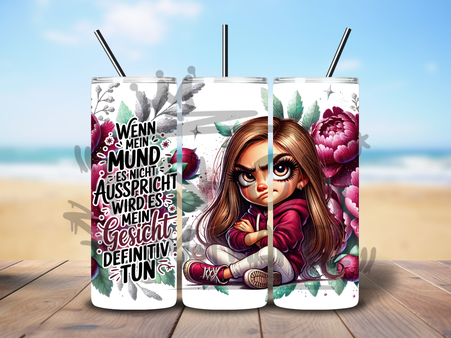 Tumbler Spruch Gesicht