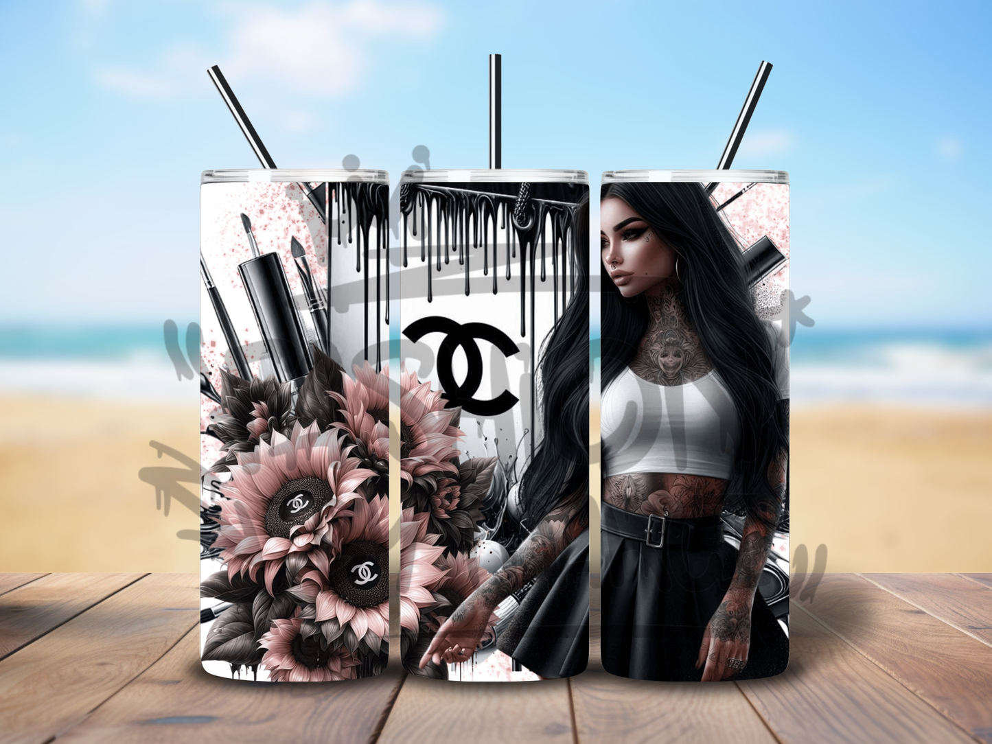 Tumbler Black Hair Girl