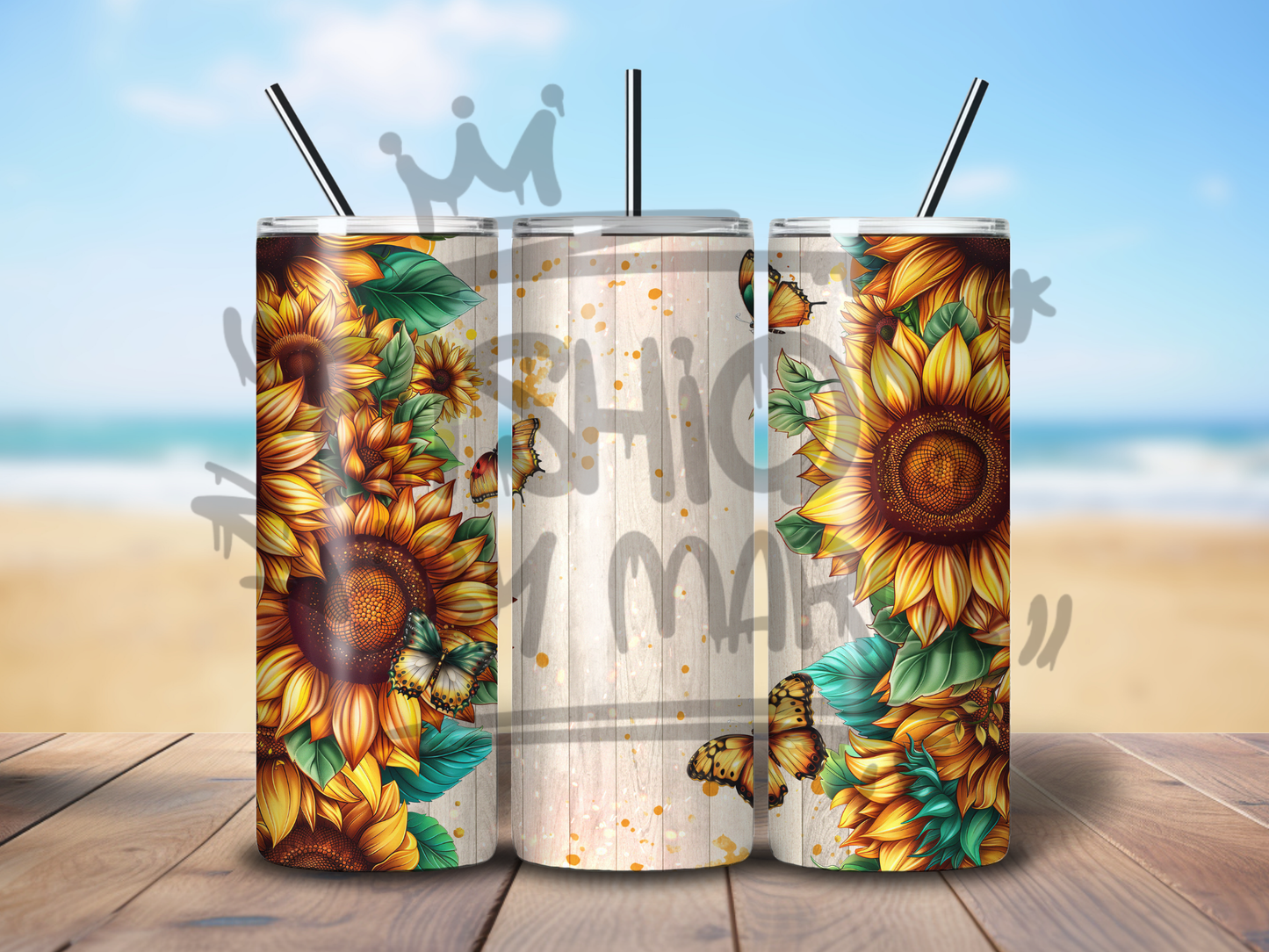 Tumbler "Sonnenblumenbrett" personalisierbar