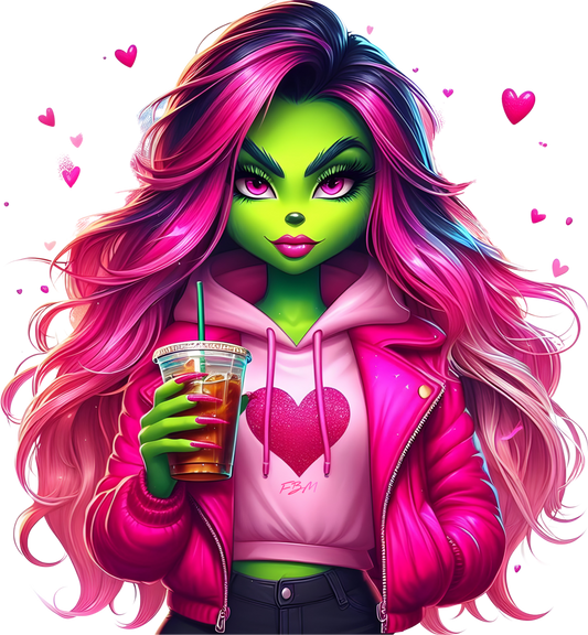 Tumbler Grinch Lady Pink