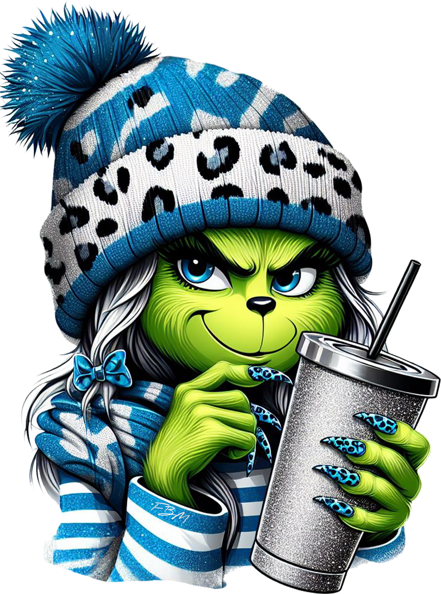 Tumbler Grinch Lady Blau