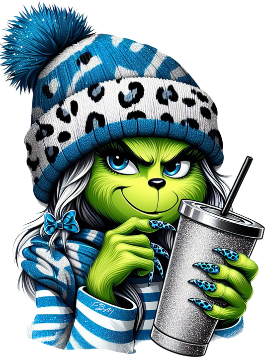 Tumbler Grinch Lady Blau