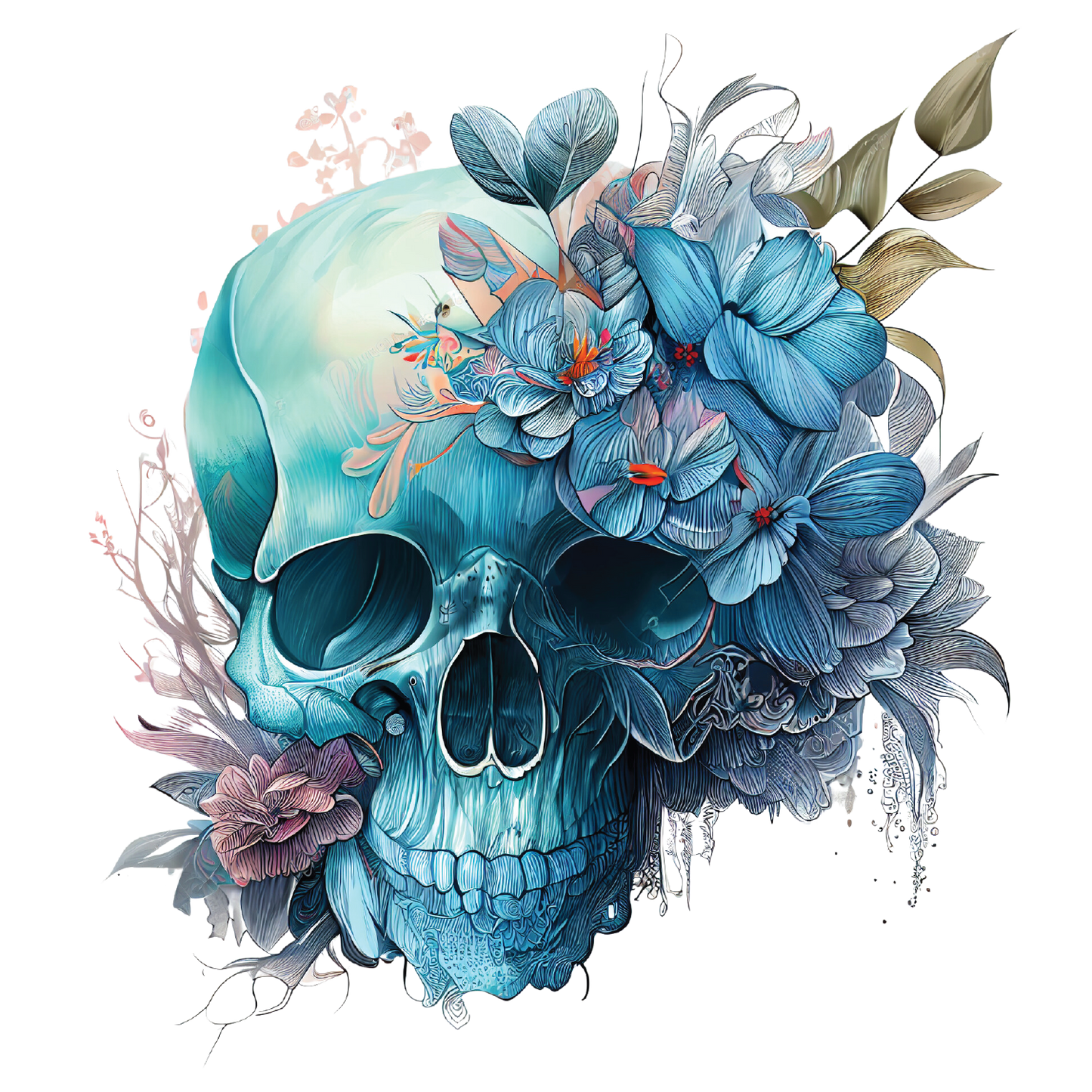 Flora Skulls blau