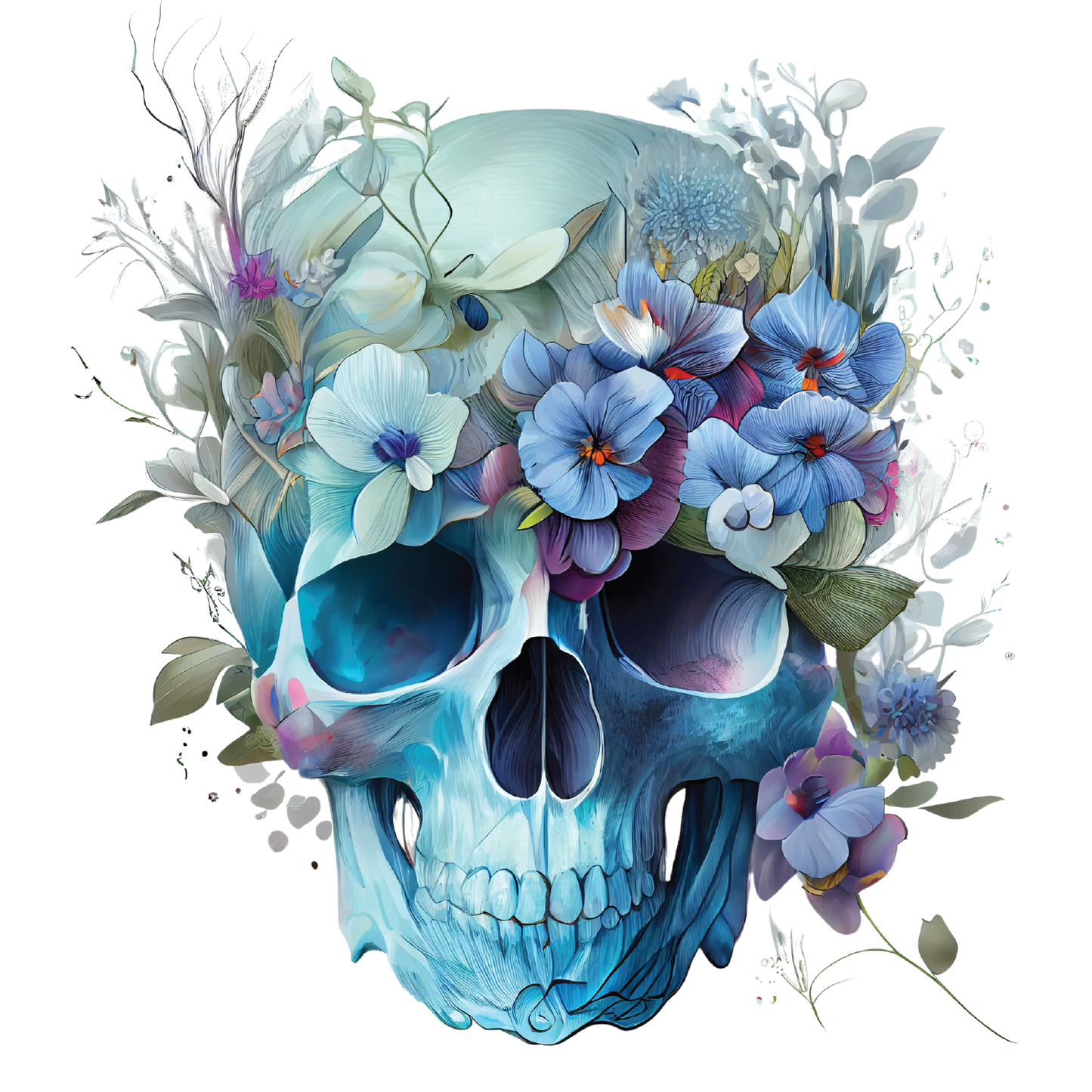 Flora Skulls blau